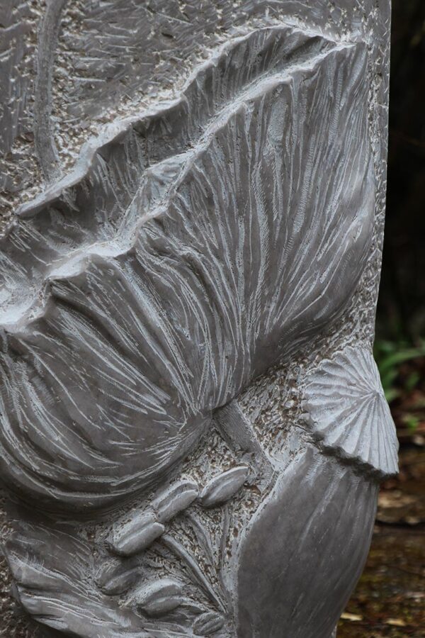 Blattrelief mit Vogel, Detail